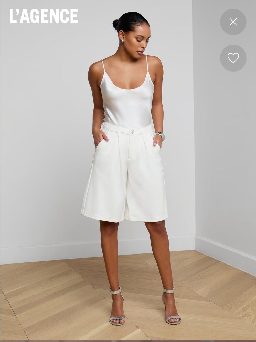 L'AGENCE Akasha Bermuda Short in Ivory